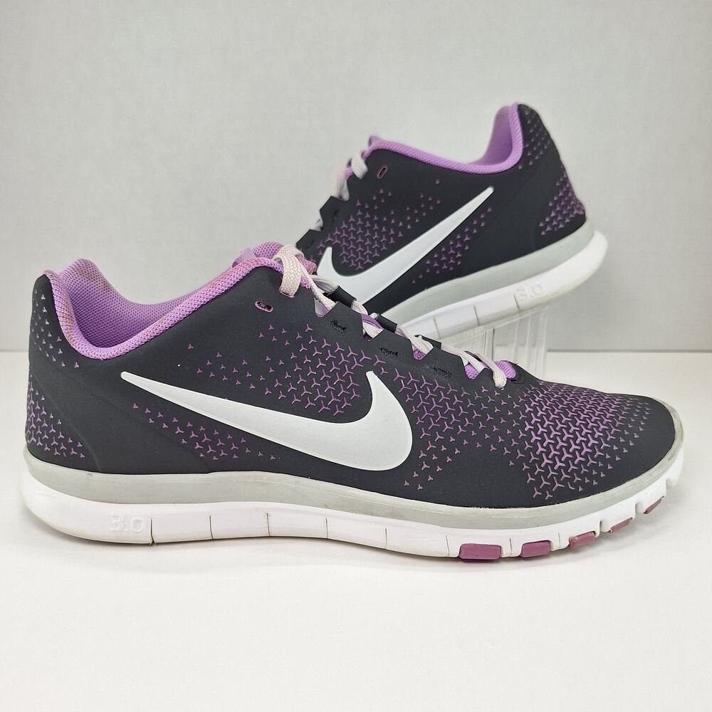 Nike Free 3.0 Womens 8 Gray Purple 512237-014 Athletic Running Shoes Sneakers
